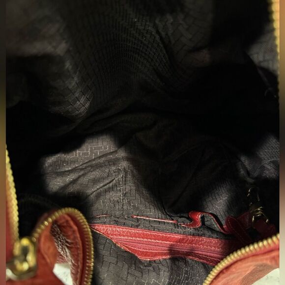 Cole Haan Red Leather Shoulder Bag Hobo - Picture 13 of 13